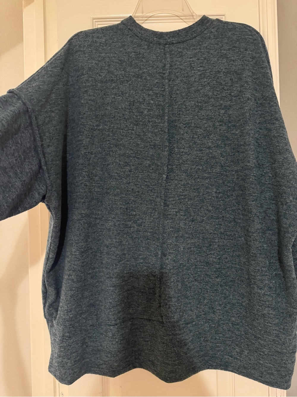 Zenana Outfitters Heathered Teal Pullover - Picture 3 of 6